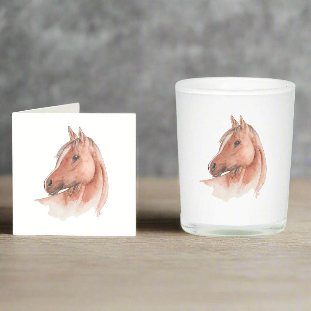 Perfect Horse Gift - Boxed Scented Candle and Card Set - Crumble and Core
