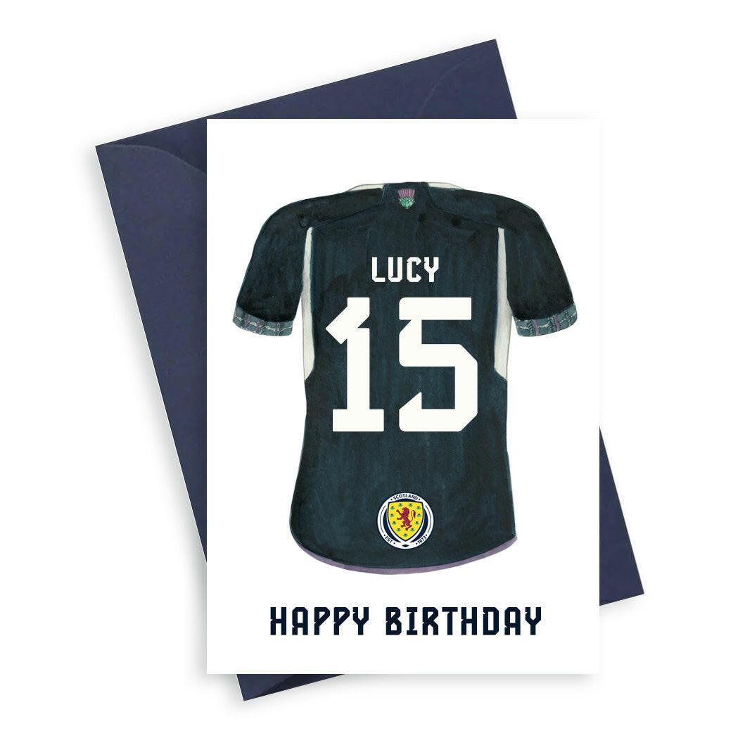 Scotland Football Shirt Personalised A6 Greeting Card - Crumble and Core