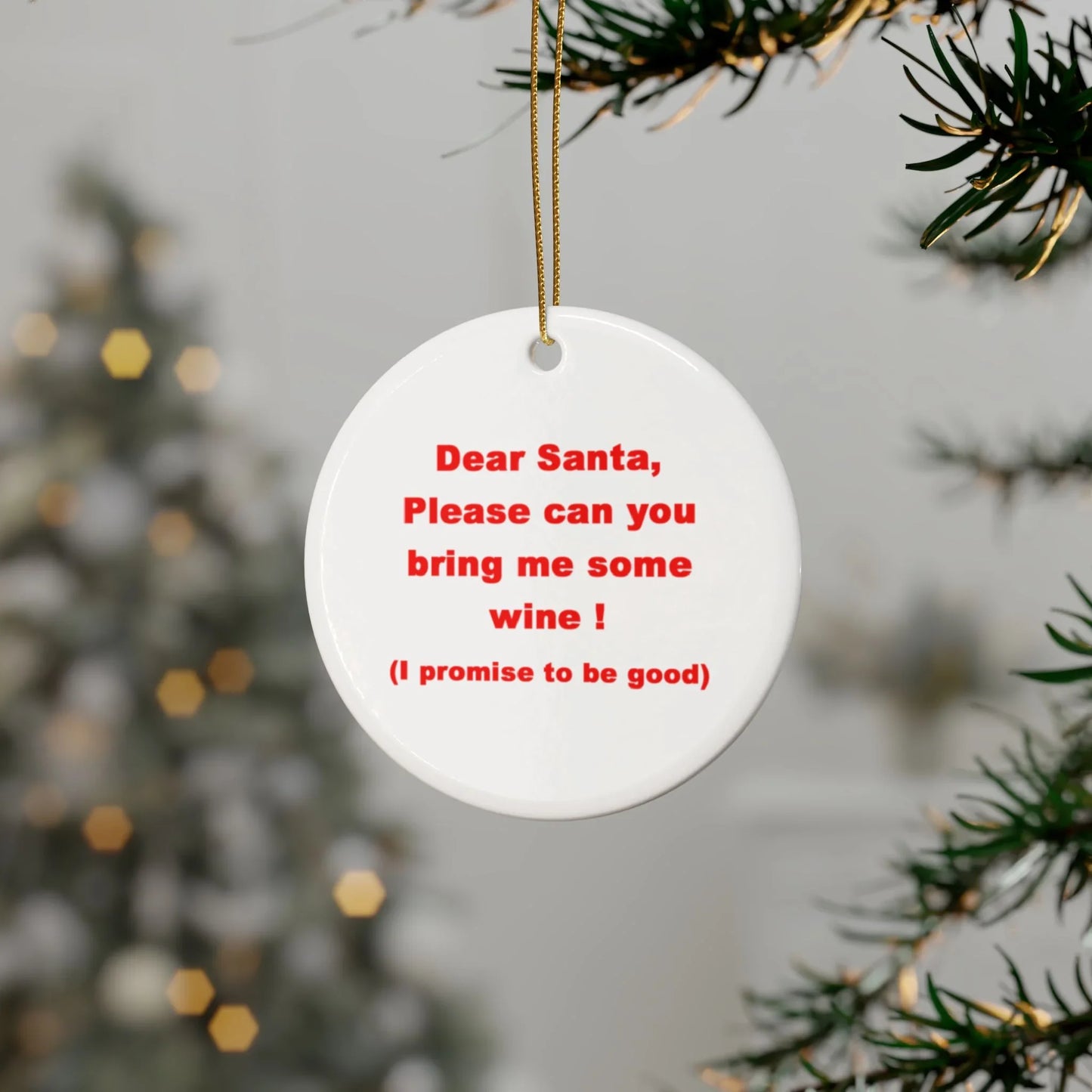 Hanging Ceramic Keepsake - Christmas Dear Santa Gift Decoration - Crumble and Core