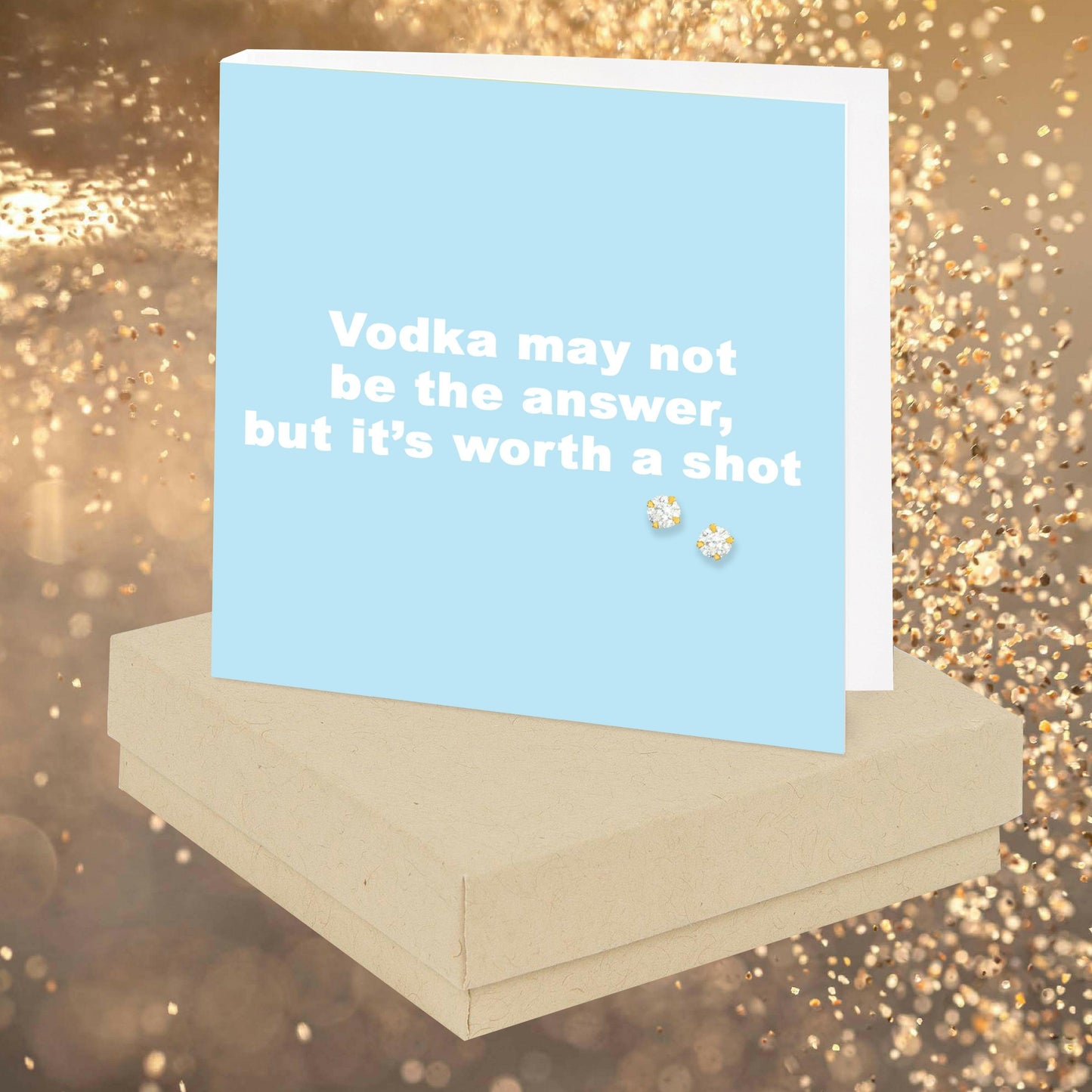 Vodka May Not Be The Answer Quote Earring Card - Crumble and Core