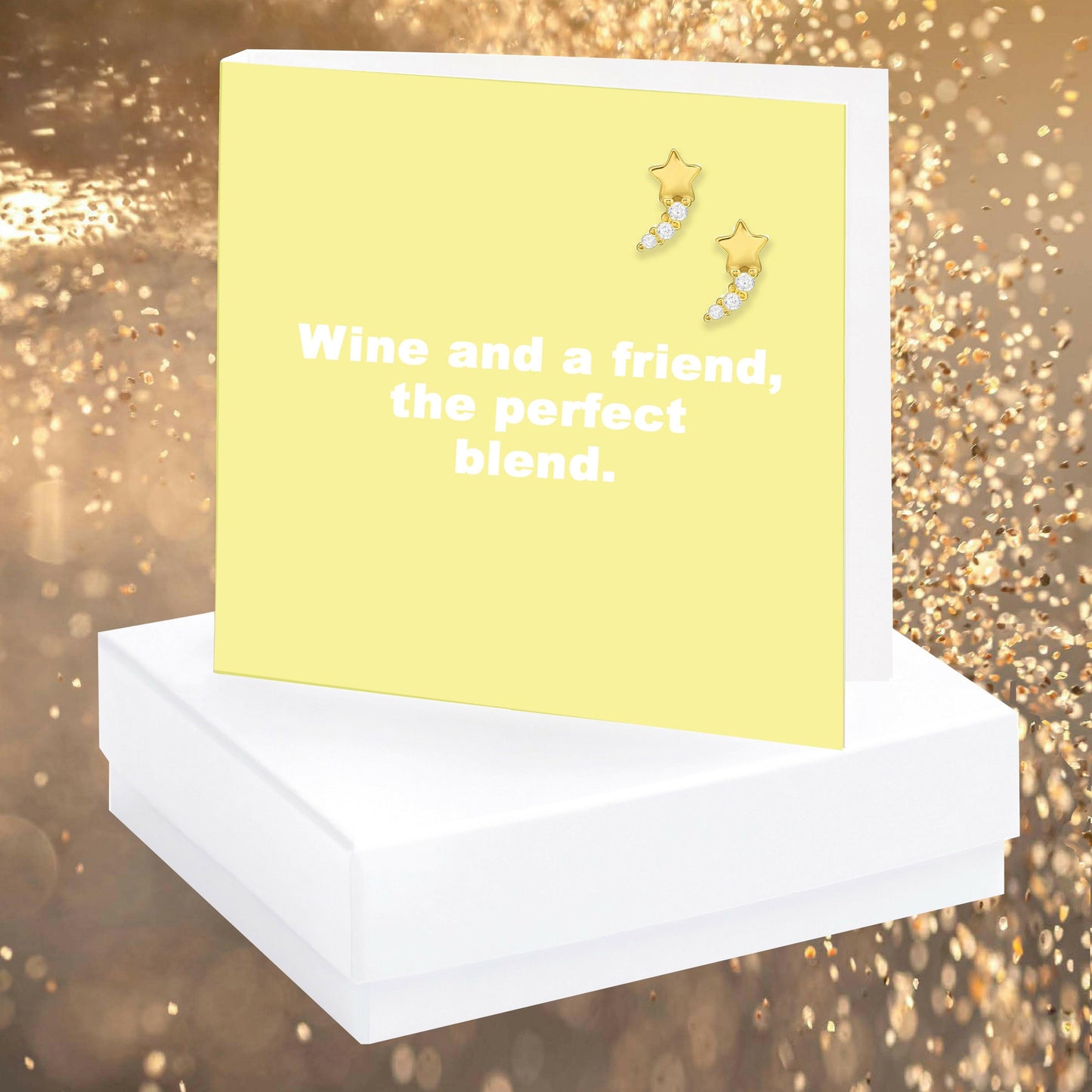 Wine And A Friend Quote Earring Card - Crumble and Core