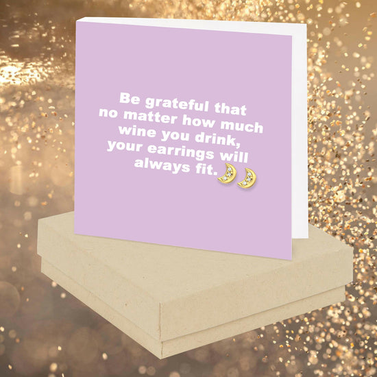 Be Grateful Quote Earring Card - Crumble and Core