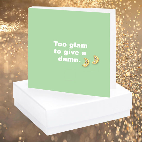 Too Glam Quote Earring Card - Crumble and Core