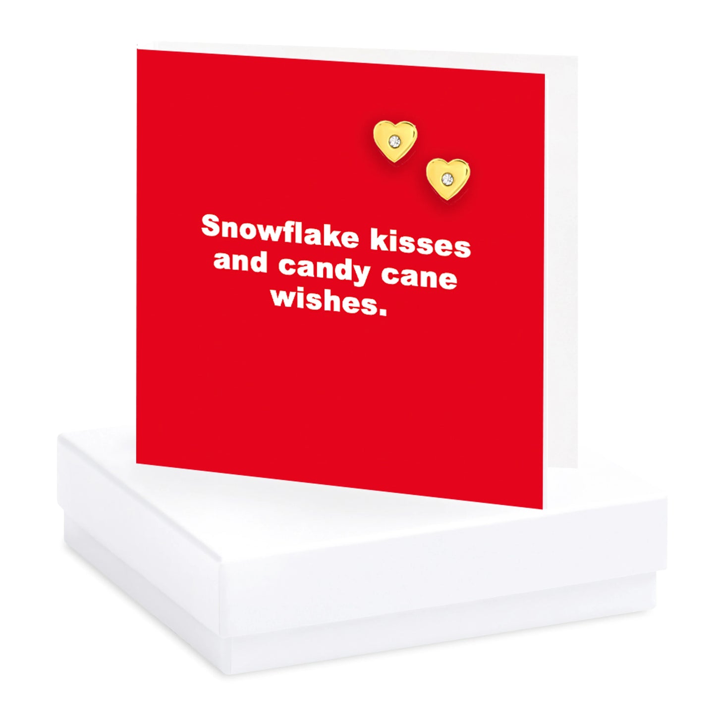 Christmas Snowflake Kisses Quote Earring Card - Crumble and Core