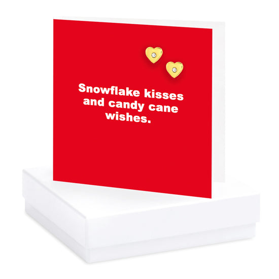Christmas Snowflake Kisses Quote Earring Card - Crumble and Core