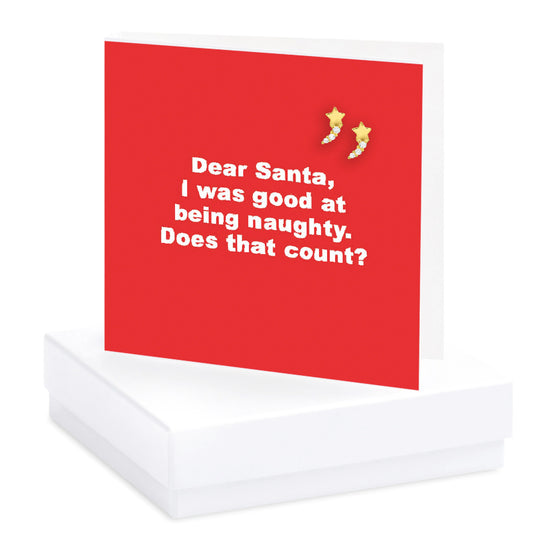 Christmas I Was Good Quote Earring Card - Crumble and Core