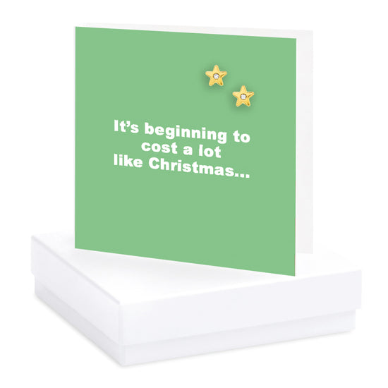 Christmas It's Beginning To Cost Quote Earring Card - Crumble and Core