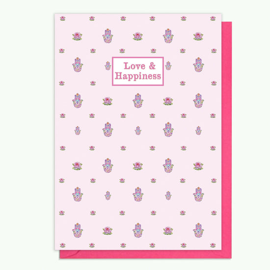 Sterling Silver Hamsa Pendant Necklace and Crystal Charm Card - Crumble and Core