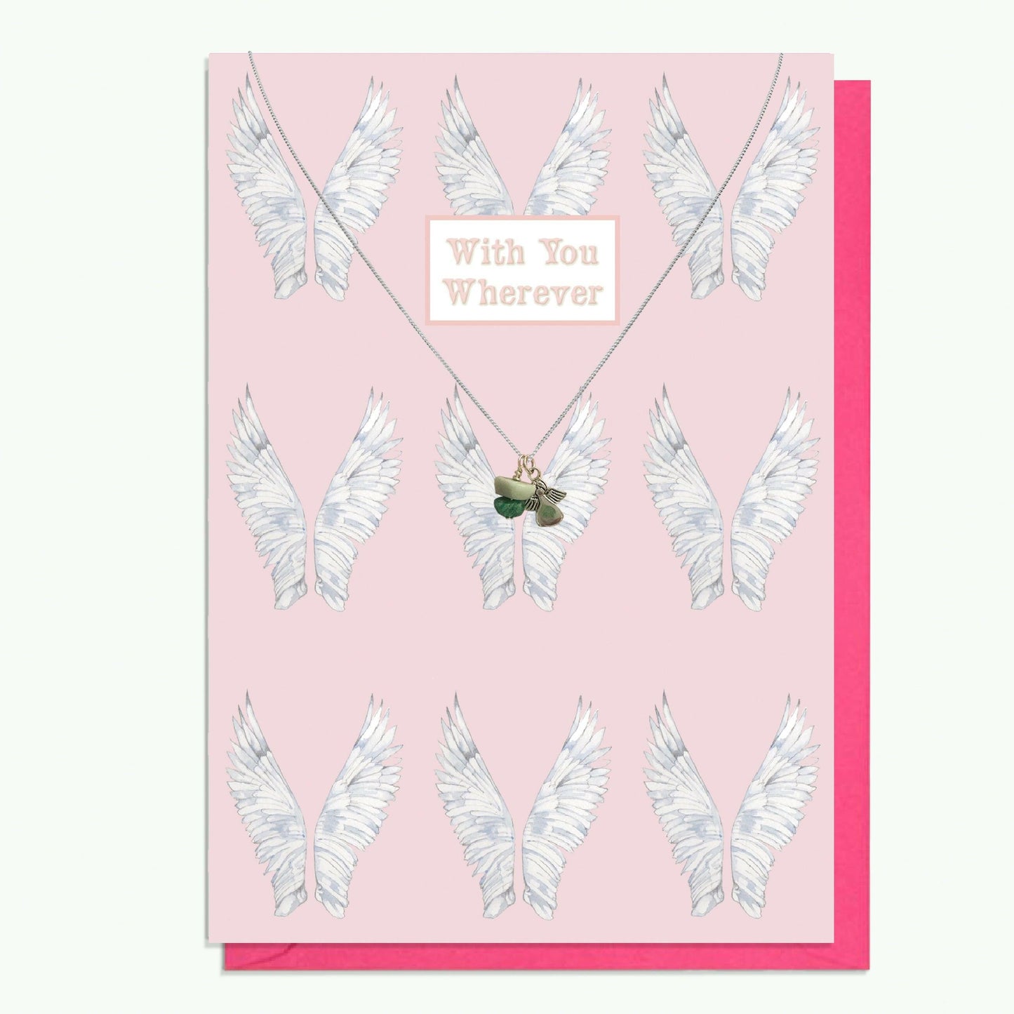 Sterling Silver Angel Pendant Necklace with Handmade Crystal Charm and Card - Crumble and Core