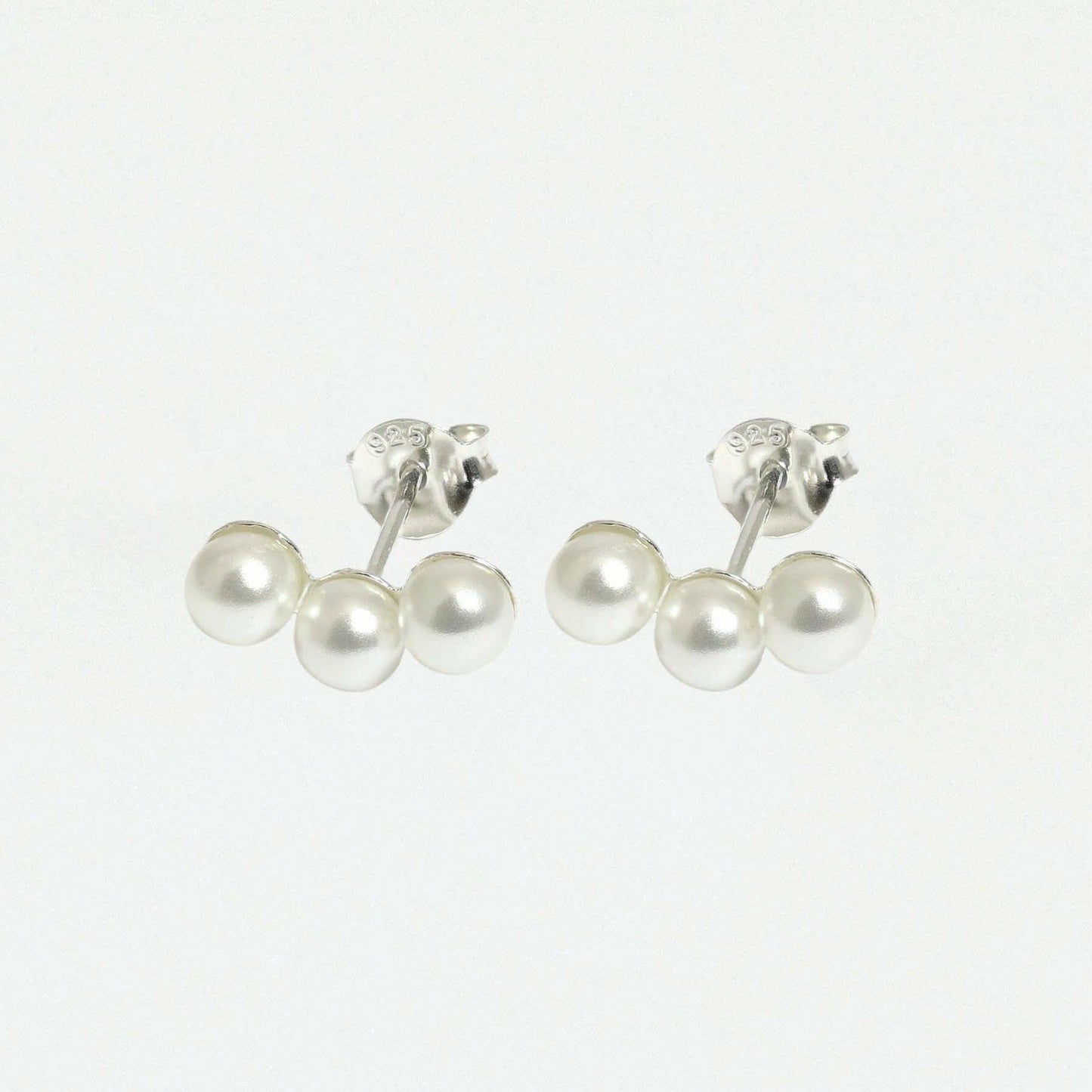 Silver Pearl Ear Stud – Hypoallergenic Sterling Silver Earrings for Sensitive Ears - Crumble and Core