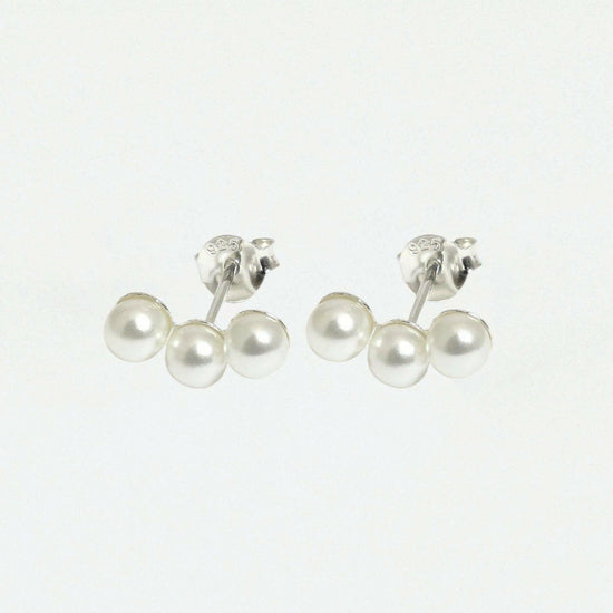 Silver Pearl Ear Stud – Hypoallergenic Sterling Silver Earrings for Sensitive Ears - Crumble and Core