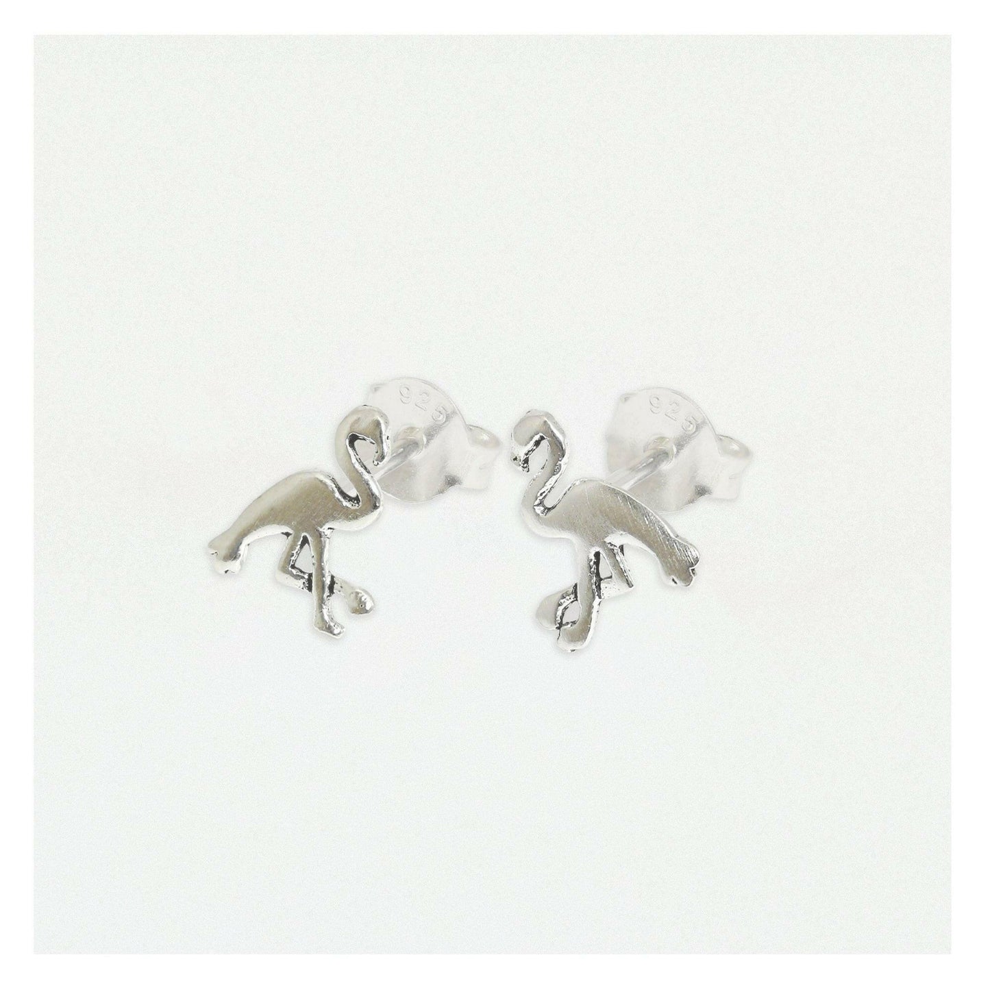 Silver Stud Earrings – Lightweight Sterling Silver Flamingo Jewelry For Sensitive Ears - Crumble and Core