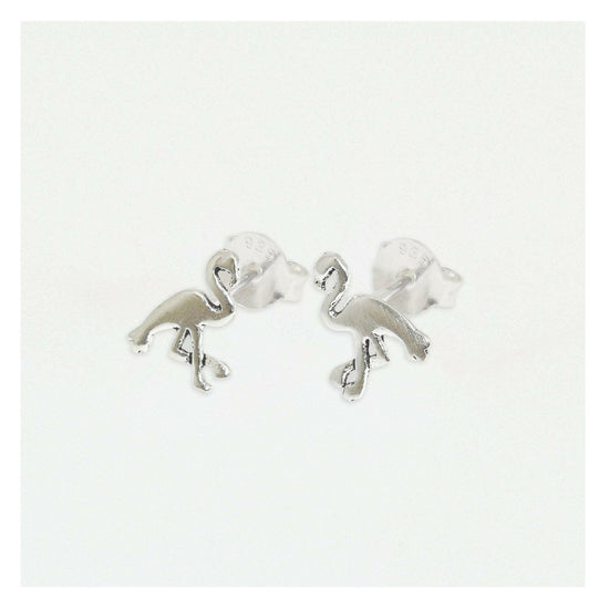 Silver Stud Earrings – Lightweight Sterling Silver Flamingo Jewelry For Sensitive Ears - Crumble and Core