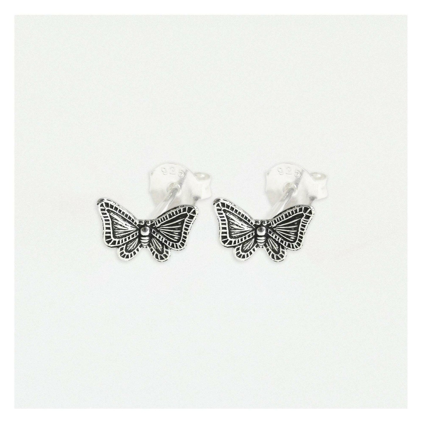 Silver Stud Earrings – Hypoallergenic Butterfly Sterling Silver Studs With Lightweight Comfort - Crumble and Core