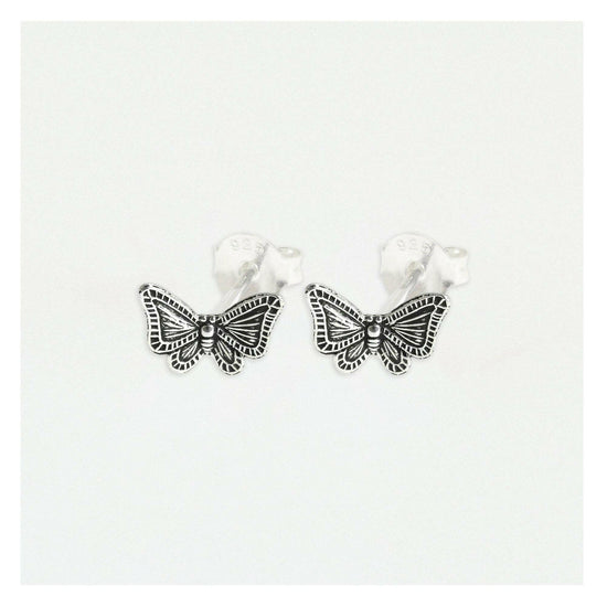 Silver Stud Earrings – Hypoallergenic Butterfly Sterling Silver Studs With Lightweight Comfort - Crumble and Core