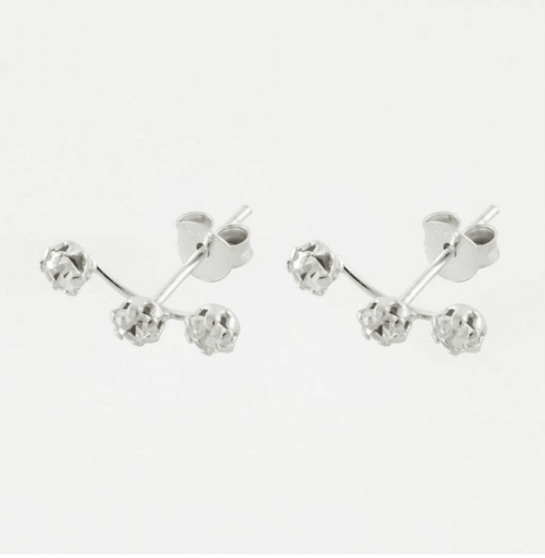 Crystal Silver Stud Earrings – Lightweight Hypoallergenic 925 Sterling Jewelry - Crumble and Core