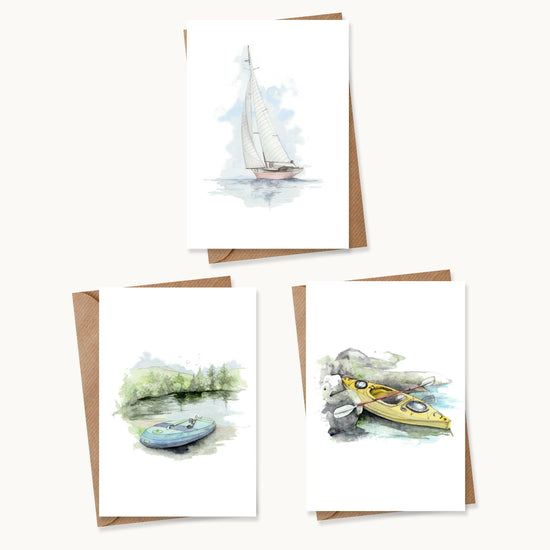 Boxed 'Water' pack of assorted A6 cards - Crumble and Core