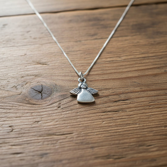 Sterling Silver Angel Fairy Pendant Necklace - Crumble and Core