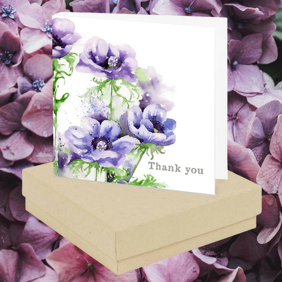 Sterling Silver Crystal Stud Earrings on Boxed Thank You Card - Hand Finished Elegant Gift - Crumble and Core