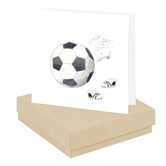 Sterling Silver Football Boot Stud Earrings in Gift Box - Perfect Gift for Football Fans - Crumble and Core