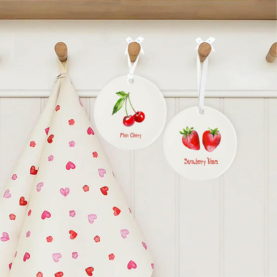 Mon Cherry Ceramic Hanging Decoration - Unique French-inspired Card For The Special One In Your Life - Crumble and Core