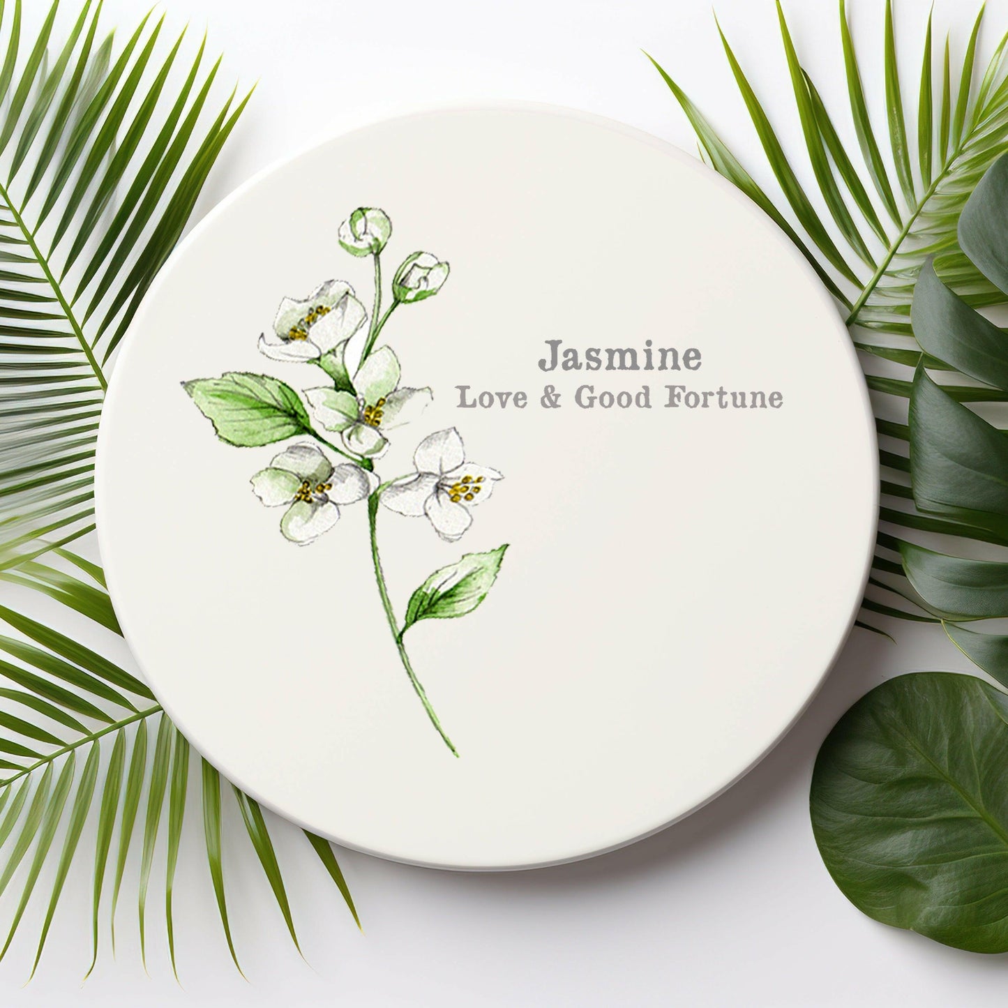 Ceramic Coaster - Elegant Foral Drinkware Accessory - Coaster Gift - Crumble and Core