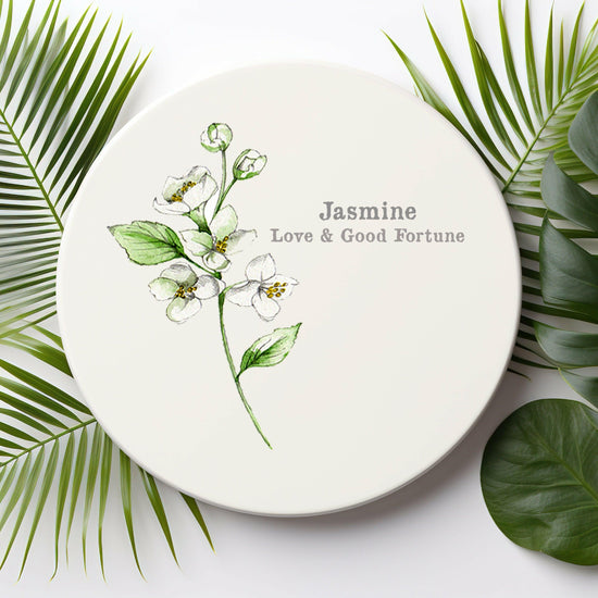 Ceramic Coaster - Elegant Foral Drinkware Accessory - Coaster Gift - Crumble and Core
