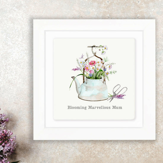 Hand Finished Ceramic Framed Tile Print - Kettle Marvellous Mum Design - Home Decor - Gifts for Her - Crumble and Core