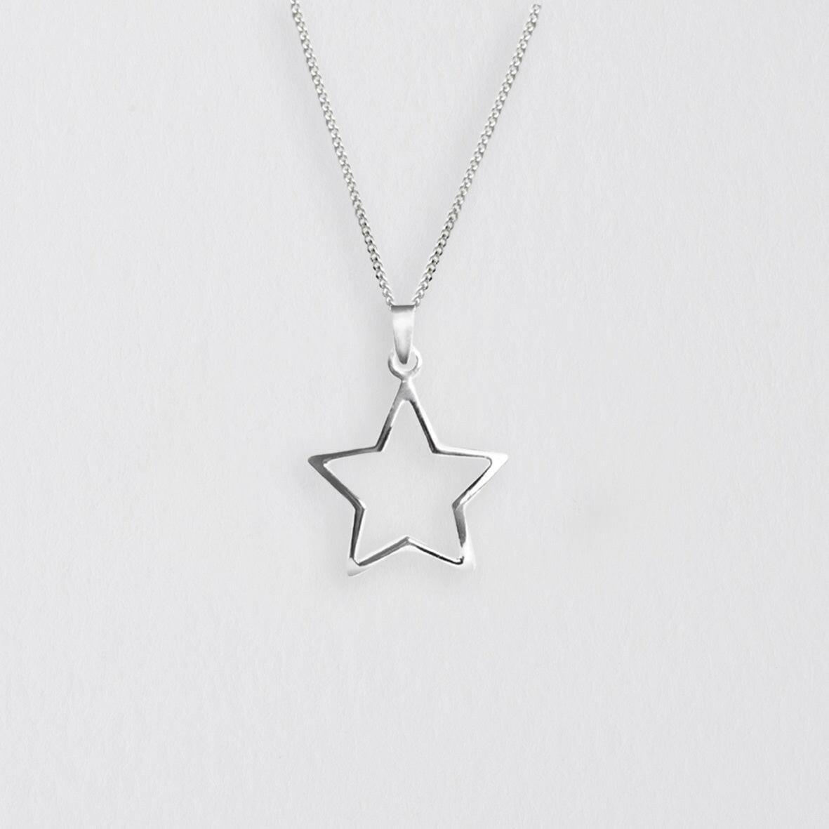 Sterling Silver Cut Out Star Pendant Necklace - Crumble and Core