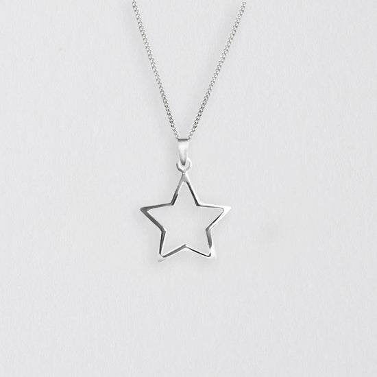Sterling Silver Cut Out Star Pendant Necklace - Crumble and Core