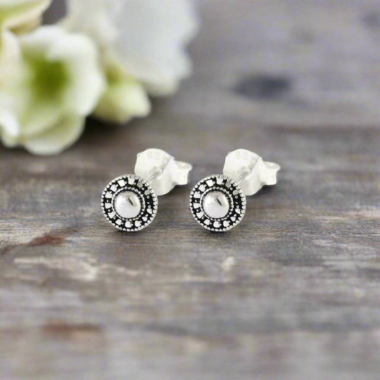 Silver Stud Earrings – Lightweight 925 Sterling Silver Hypoallergenic Studs - Crumble and Core