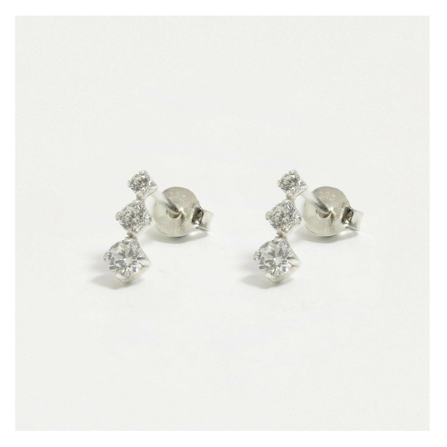 Silver Stud Earrings – Sparkling Crystal Hypoallergenic 925 Sterling Jewelry Gift - Crumble and Core