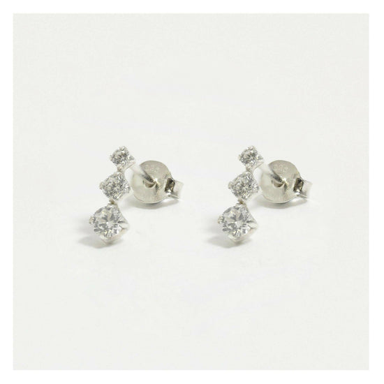 Silver Stud Earrings – Sparkling Crystal Hypoallergenic 925 Sterling Jewelry Gift - Crumble and Core