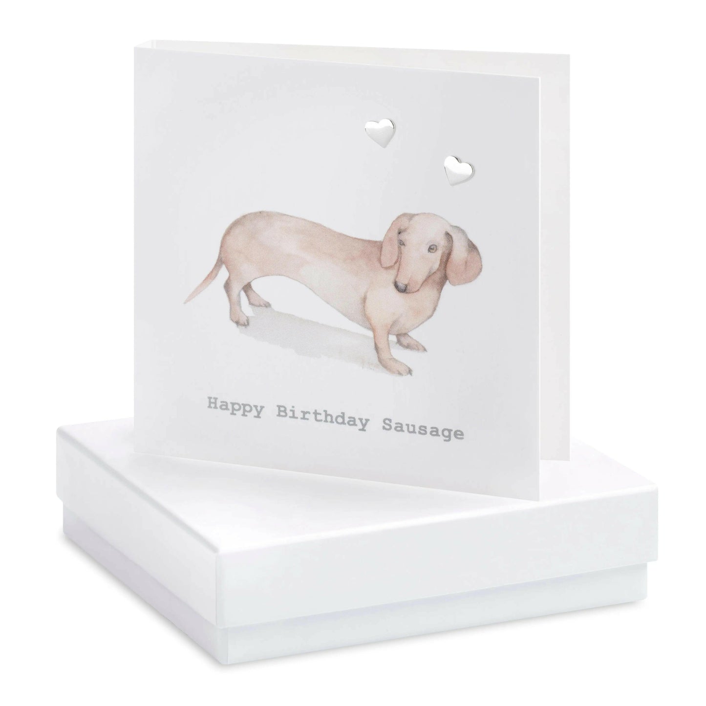 Sterling Silver Happy Birthday Sausage Stud Earrings with Gift Boxed Card - Crumble and Core