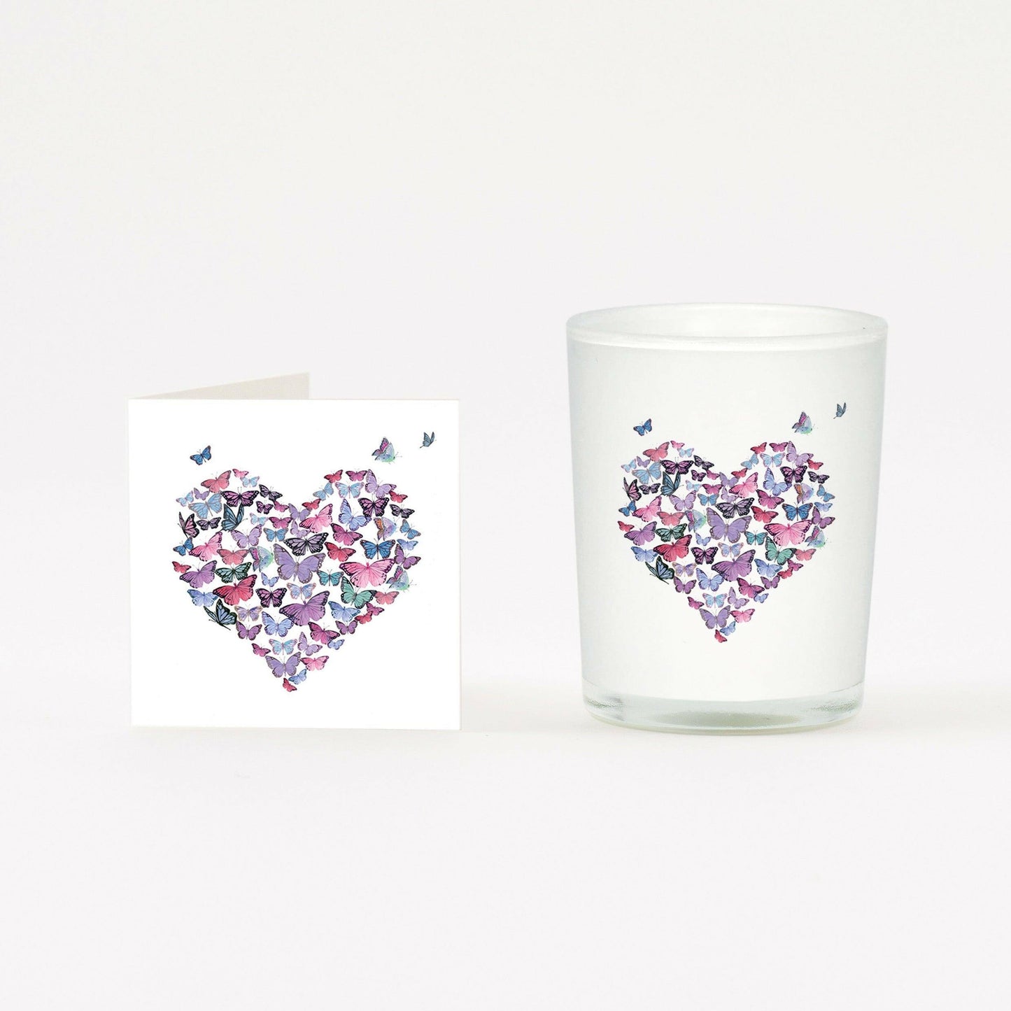 Butterfly Heart Boxed Scented Candle Card - Gift Set - Crumble and Core