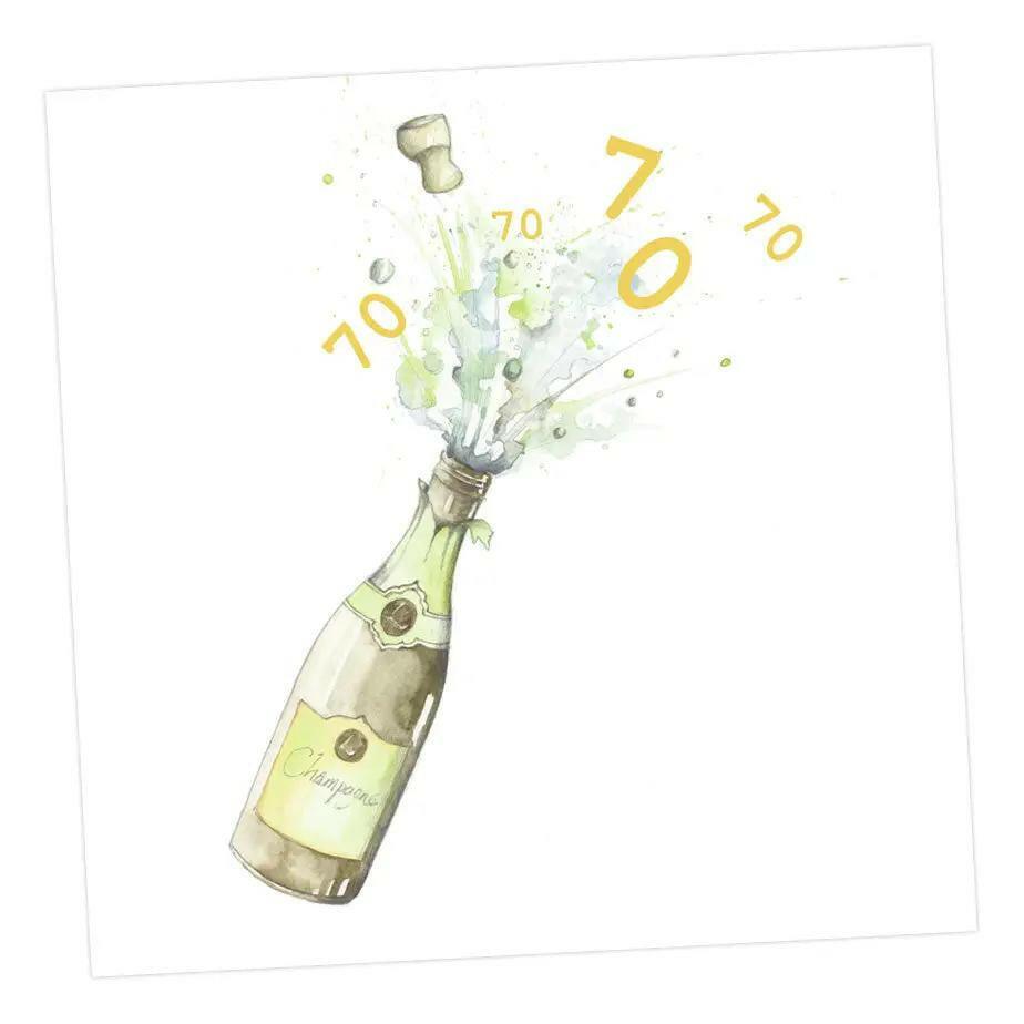 Premium Hand Finished 70th Birthday Card for Someone Special - Elegant Champagne Design - Crumble and Core