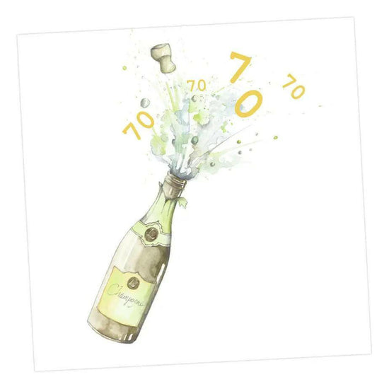 Premium Hand Finished 70th Birthday Card for Someone Special - Elegant Champagne Design - Crumble and Core