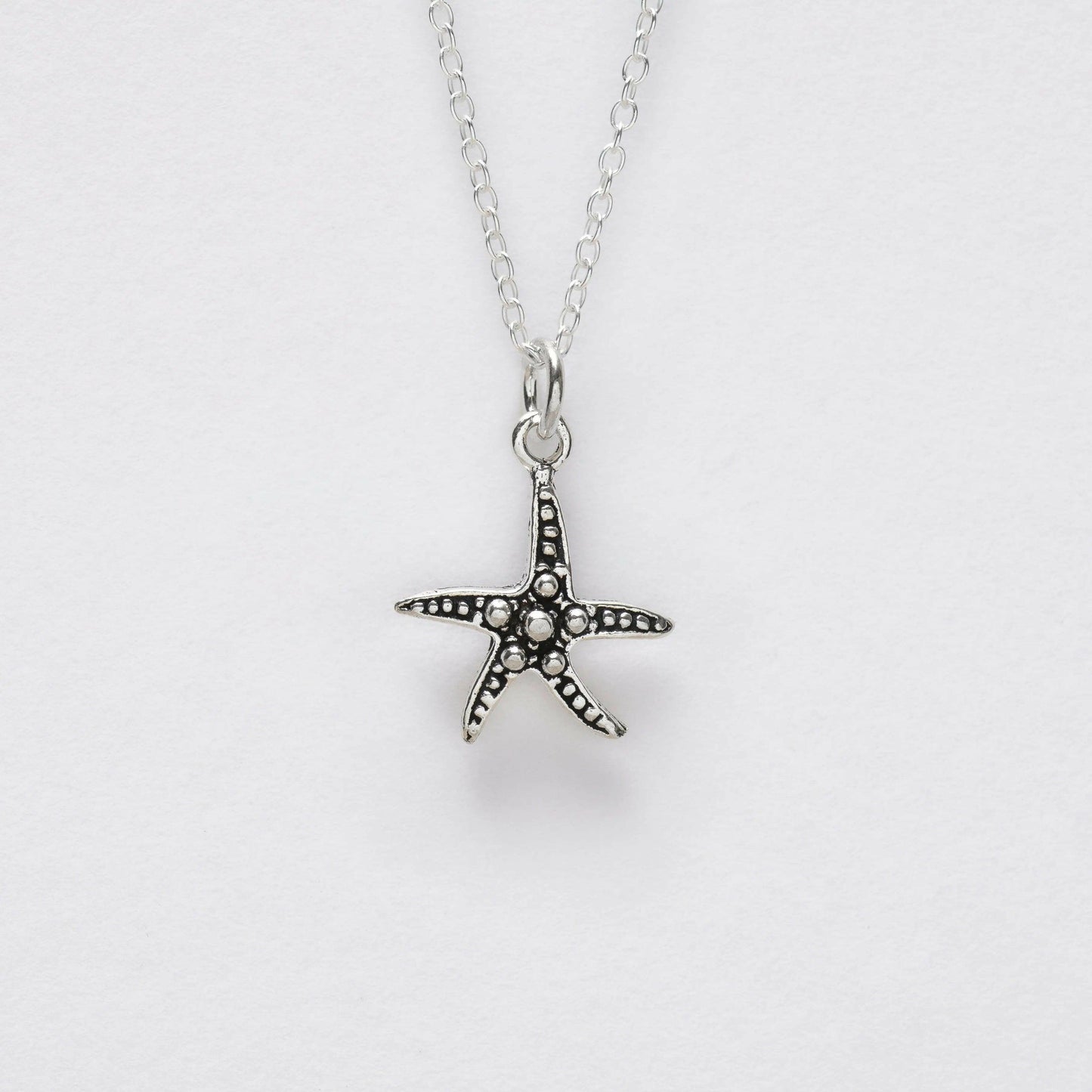 Starfish Pendant Necklace Gift Set - Sterling Silver with Greeting Card and Box - Perfect for Beach Lovers - Crumble and Core