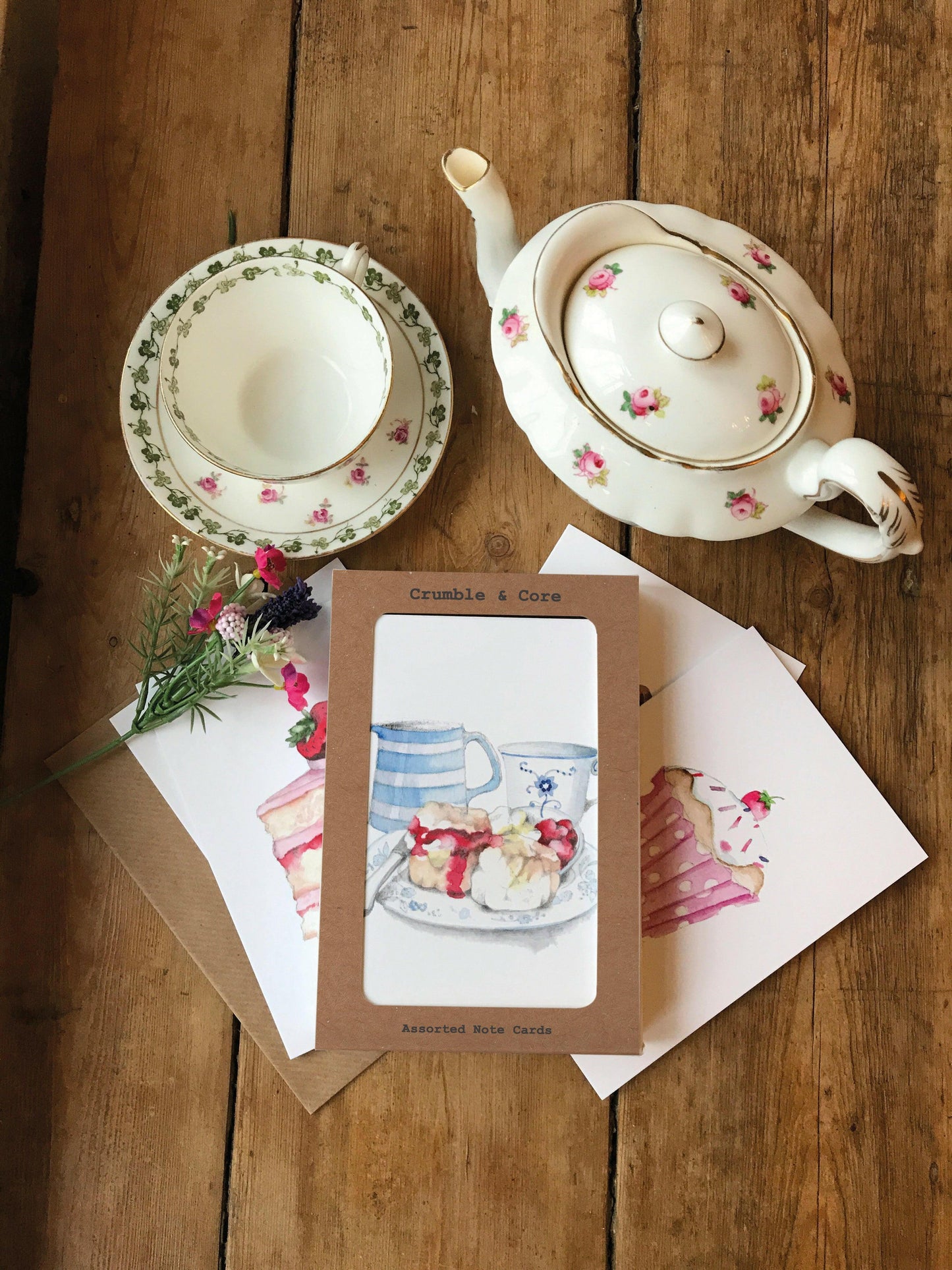 Boxed 'Naughty But Nice' pack of assorted A6 cards - Crumble and Core