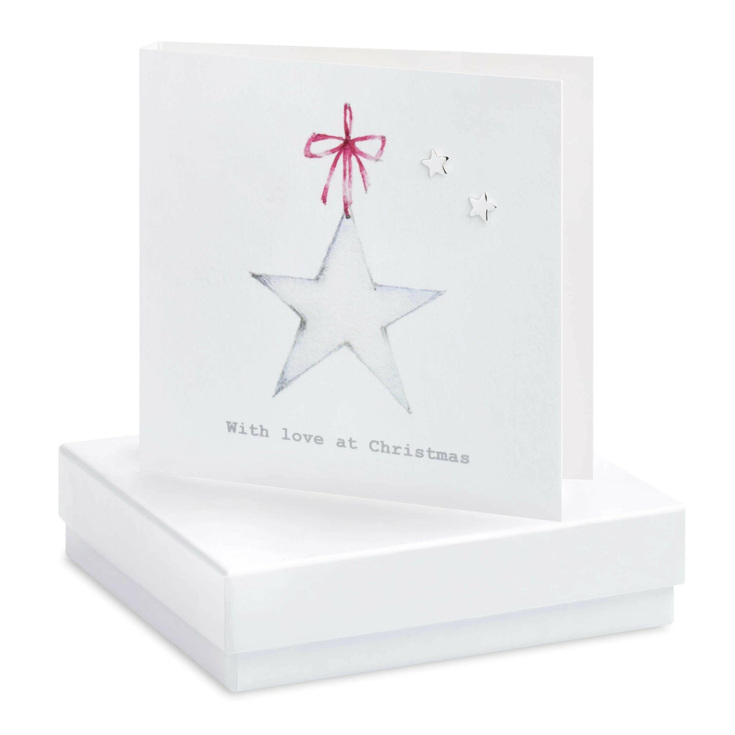 Christmas Star Sterling Silver Stud Earring Card - Elegant Holiday Gift Box - Crumble and Core