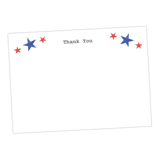 Red and Blue Star Note Card - Crumble and Core