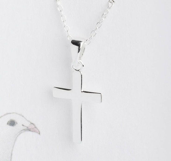 Gift Set Boxed Sterling Silver Cross Pendant Necklace with Gift Box Star Greeting Card - Crumble and Core