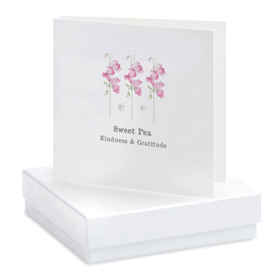 Sterling Silver Sweet Pea Earrings Card Set in Gift Box Ideal Gifting Option - Crumble and Core