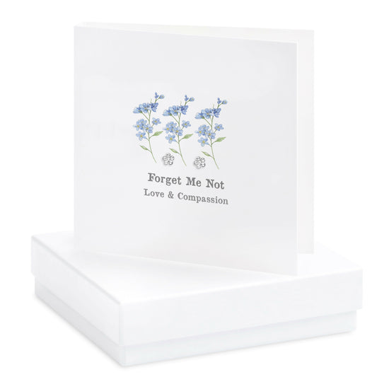 Sterling Silver Stud Earrings with Forget Me Not Card - Elegant Gift for Her - Crumble and Core