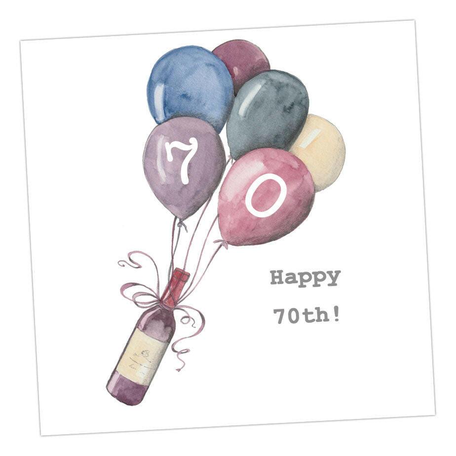 Wine 70th Birthday Card - Crumble and Core