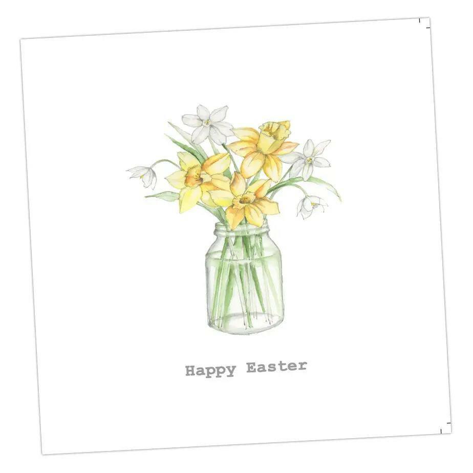 Daffodils Easter Jar Card - Crumble and Core