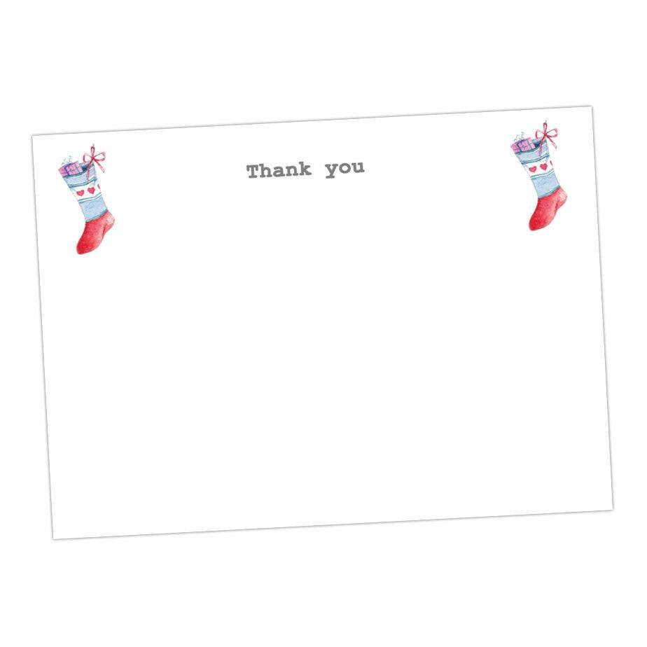 Christmas Stocking Thank You Note Cards - Crumble and Core