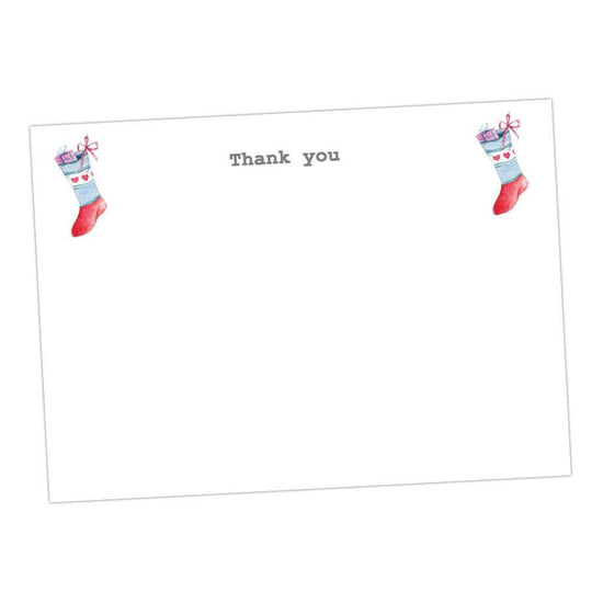 Christmas Stocking Thank You Note Cards - Crumble and Core