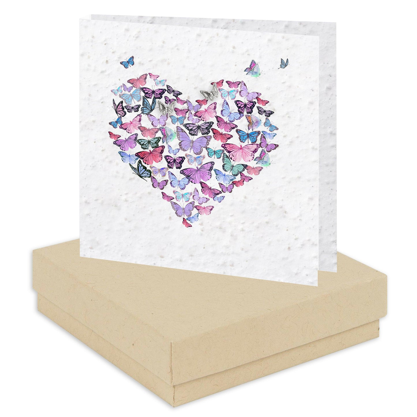 Butterfly Sterling Silver Stud Earrings - Sustainable Seed Card - Eco-Friendly Gift - Crumble and Core