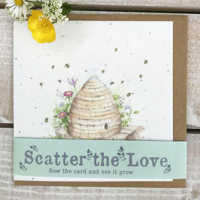 Scatter the Love Plantable Beehive Seed Card - Crumble and Core
